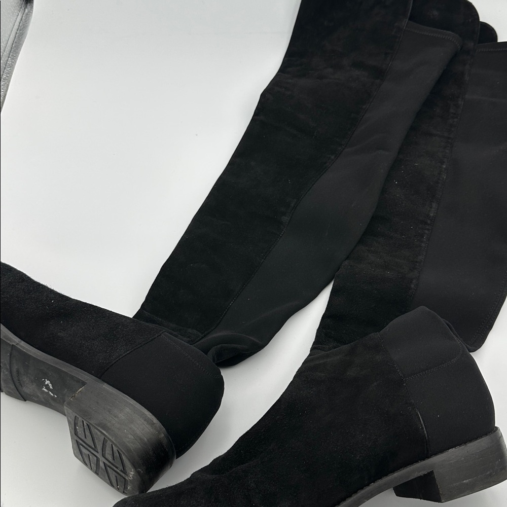 Stuart Weitzman Black Suede Over The Knee Boots Sz10 - Picture 4 of 12